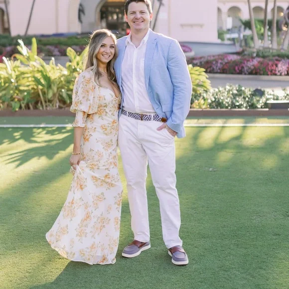 Luxxel Floral Maxi Dress in Cream and Orange Floral - Picture 3 of 3